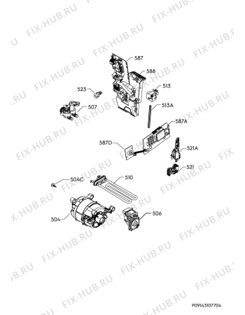 Взрыв-схема стиральной машины Electrolux EW2F7814EW - Схема узла Electrical equipment 268